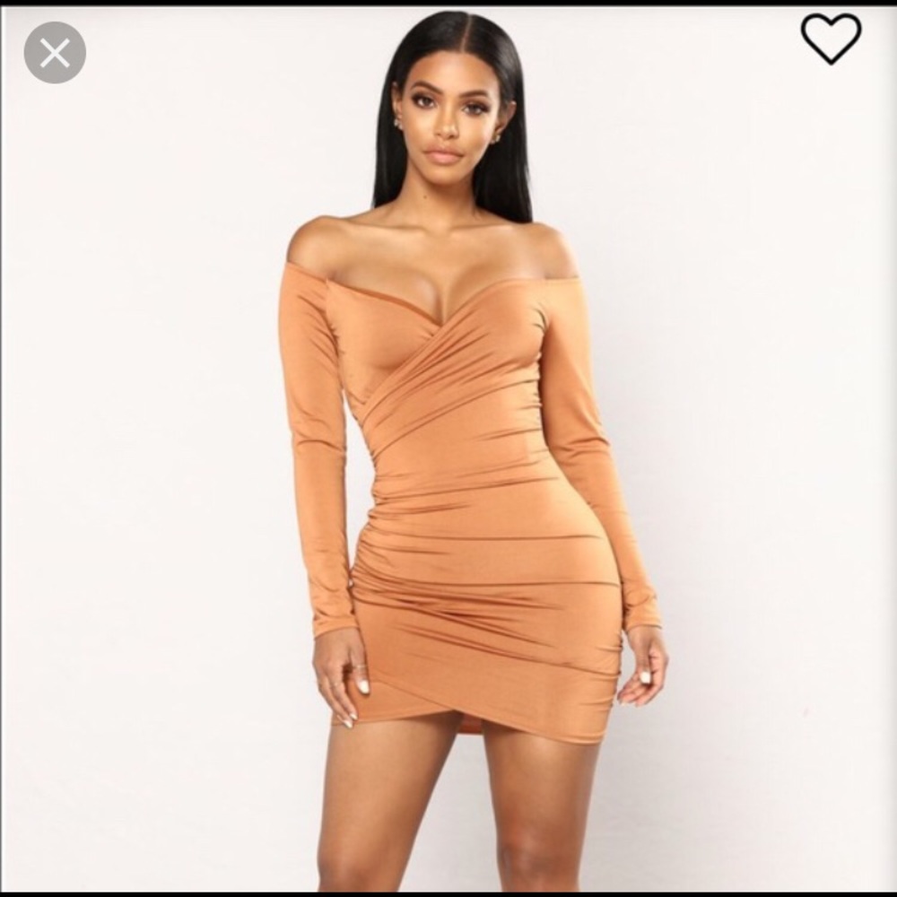 camel colored Keara dress fashion nova